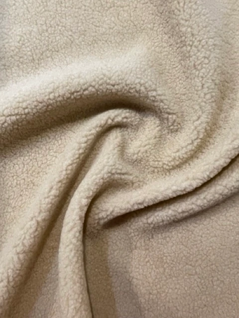 Tissu doudou polaire écru