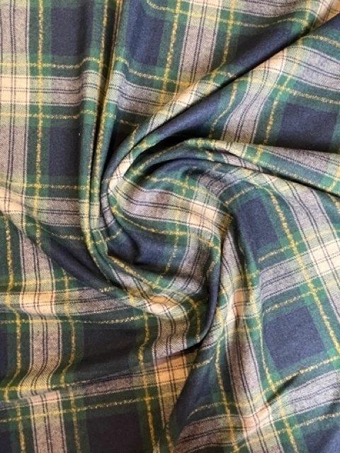 Tartan vert et bleu foncé