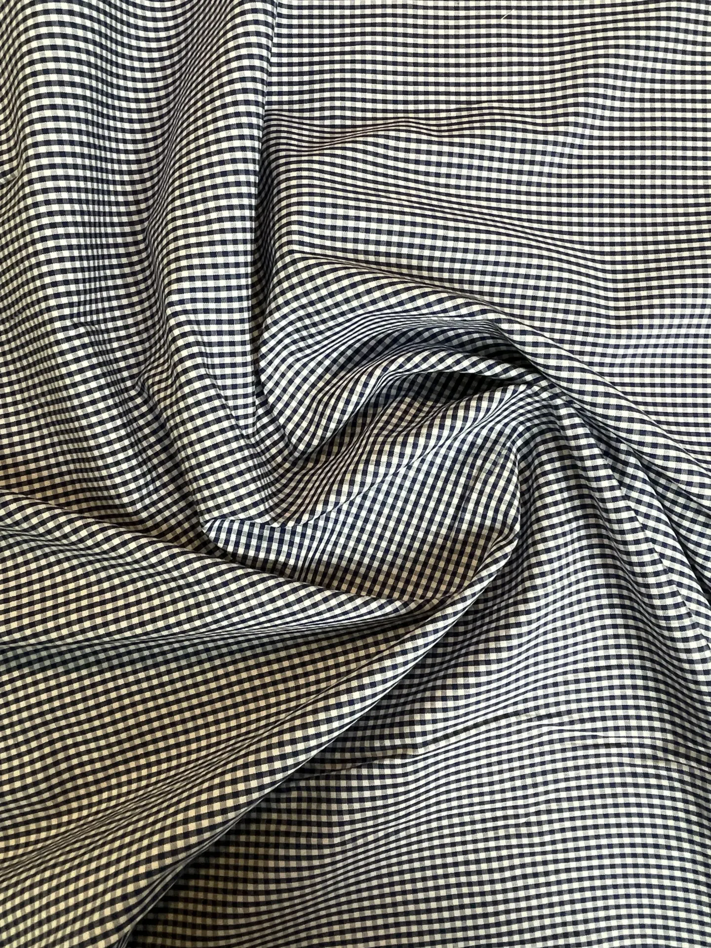 Vichy bleu marine avec bordure à rayure