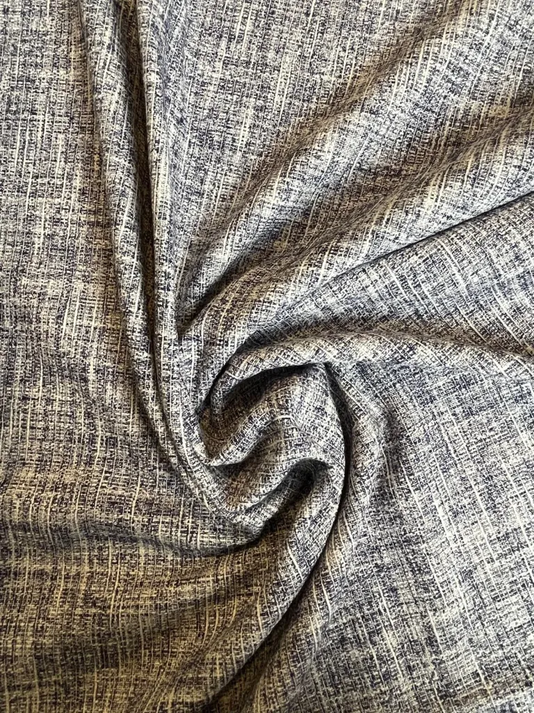 Tweed synthétique blanc et bleu marine