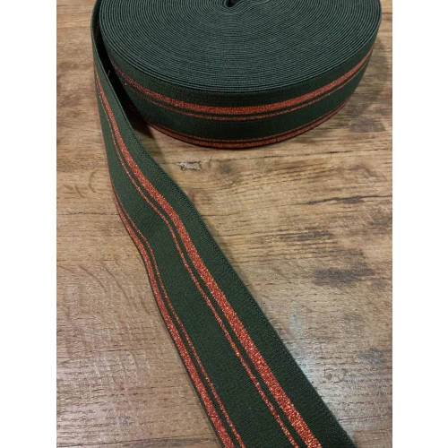 Elastique vert et doré foncé