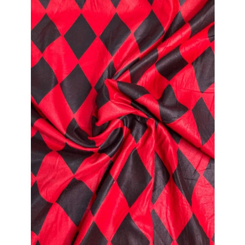 Coton losanges rouges et noirs