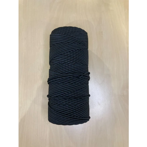 Elastique noir tubulaire 4mm