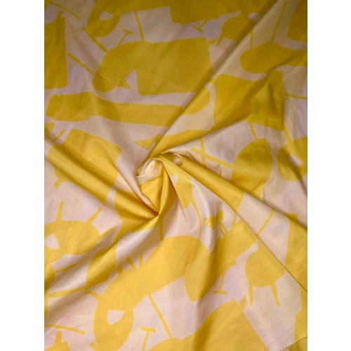 Tissus polyester motifs jaunes