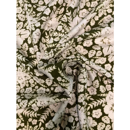 Viscose verte à fleurs