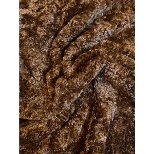 Tissus teddy marron foncé